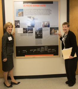 Unveiling of the new Pauline M. Austin exhibit by her daughters.