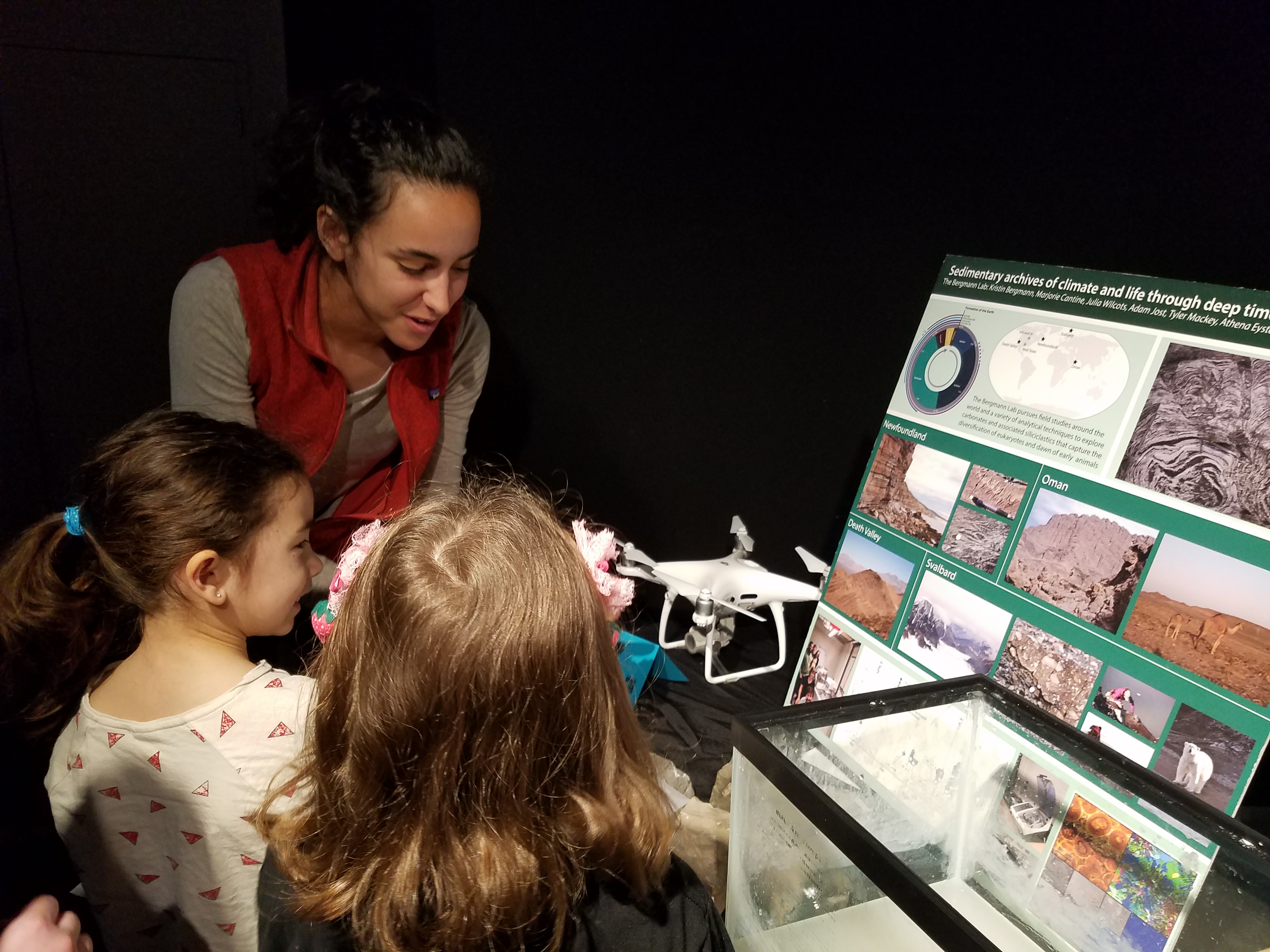 Graduate student Maya Stokes explains how drones can me used to examine and map landscapes. (Photo: Lauren Hinkel) 